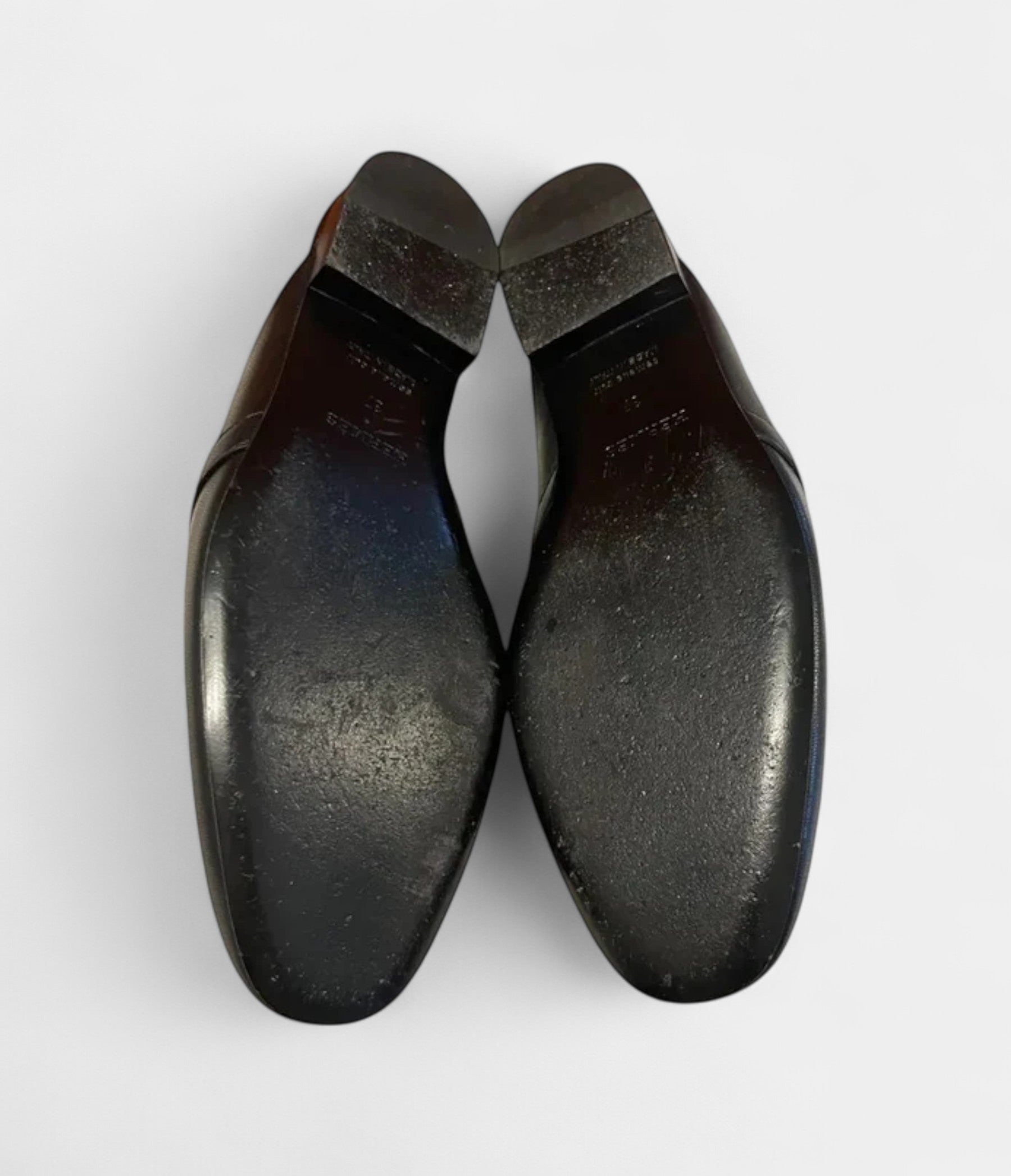 HMBlack Leather Oz Mules with Palladium Hardware