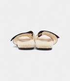 Hermes Black Leather and Shearling Fur Lined Chypre Sandals 45.5 EU