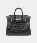 HMBlack Matte Alligator BK 25 Gold Hardware
