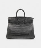 HMBlack Matte Alligator BK 25 Gold Hardware