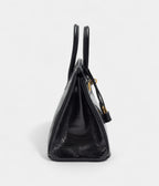 HMBlack Niloticus Lizard BK 25 Gold Hardware