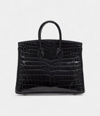HMBlack Shiny Niloticus Crocodile BK 25 Palladium Hardware