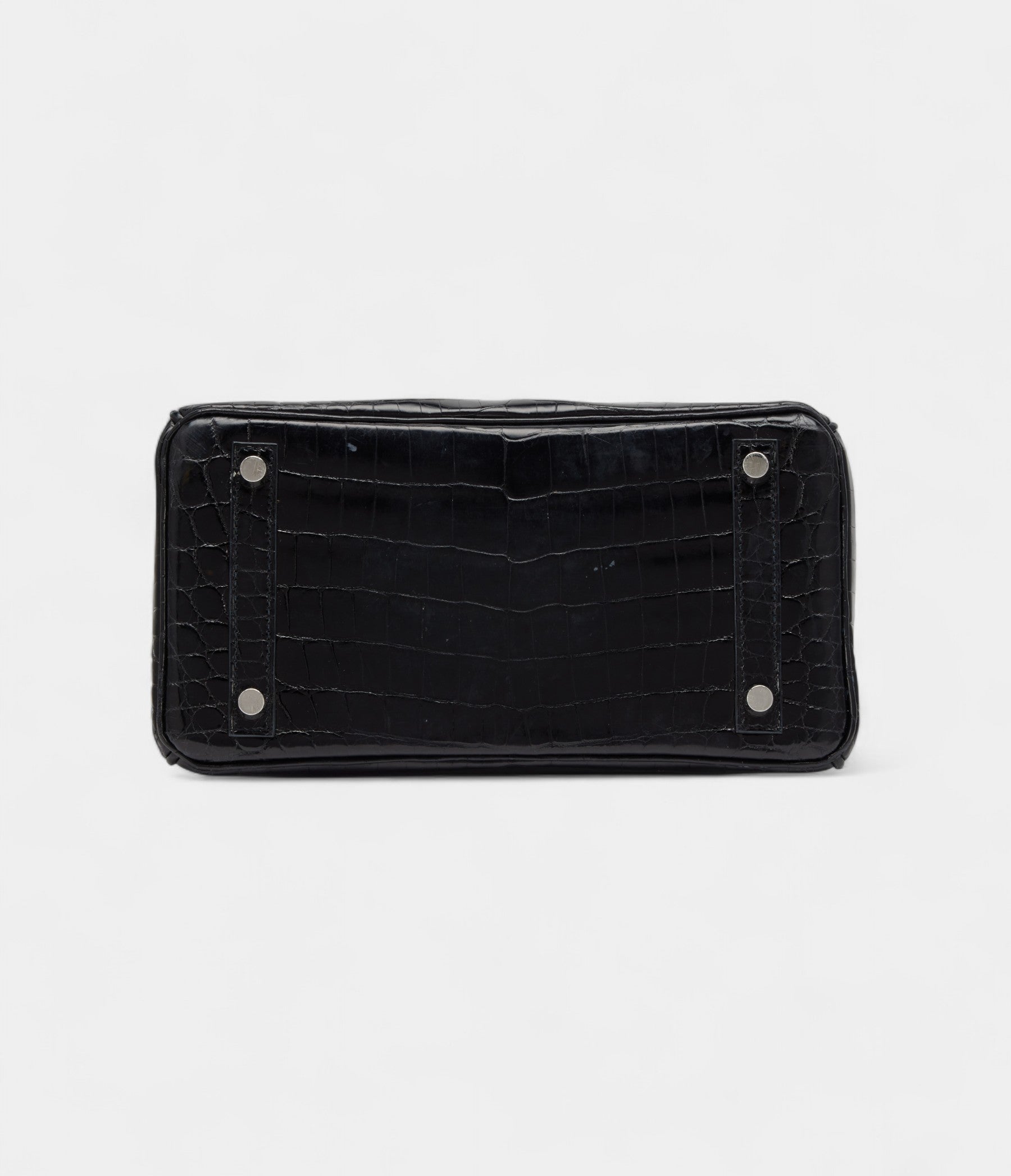 HMBlack Shiny Niloticus Crocodile BK 25 Palladium Hardware