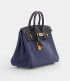 HMBleu Saphir Novillo and Bleu Marine Matte Alligator BK Touch 25 Rose Gold Hardware