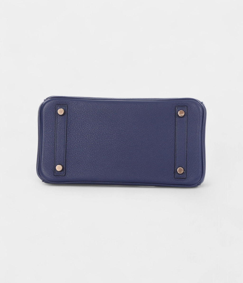 HMBleu Saphir Novillo and Bleu Marine Matte Alligator BK Touch 25 Rose Gold Hardware