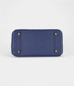 HMBleu Saphir and Gris Mouette Taurillon Novillo Verso BK 25 Gold Hardware