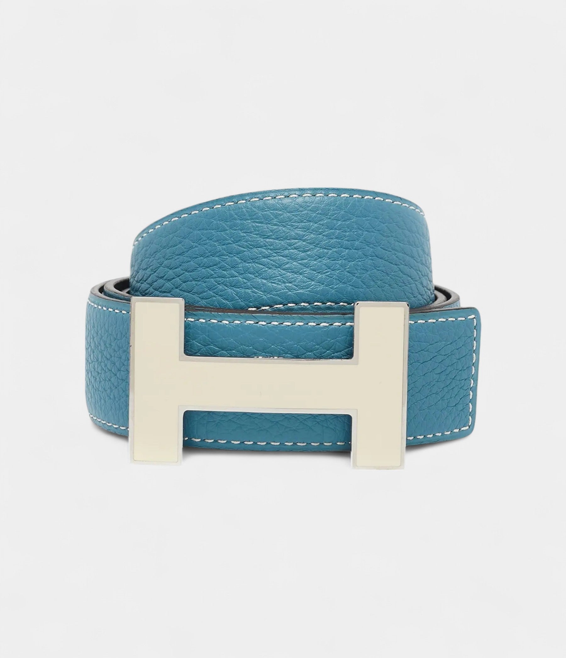 HMBlue Leather Belt Cool Sophistication with Timeless Craftsmanship
