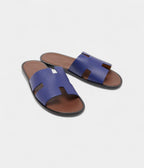 Hermes Blue Leather Izmir Flat Sandals 42 EU