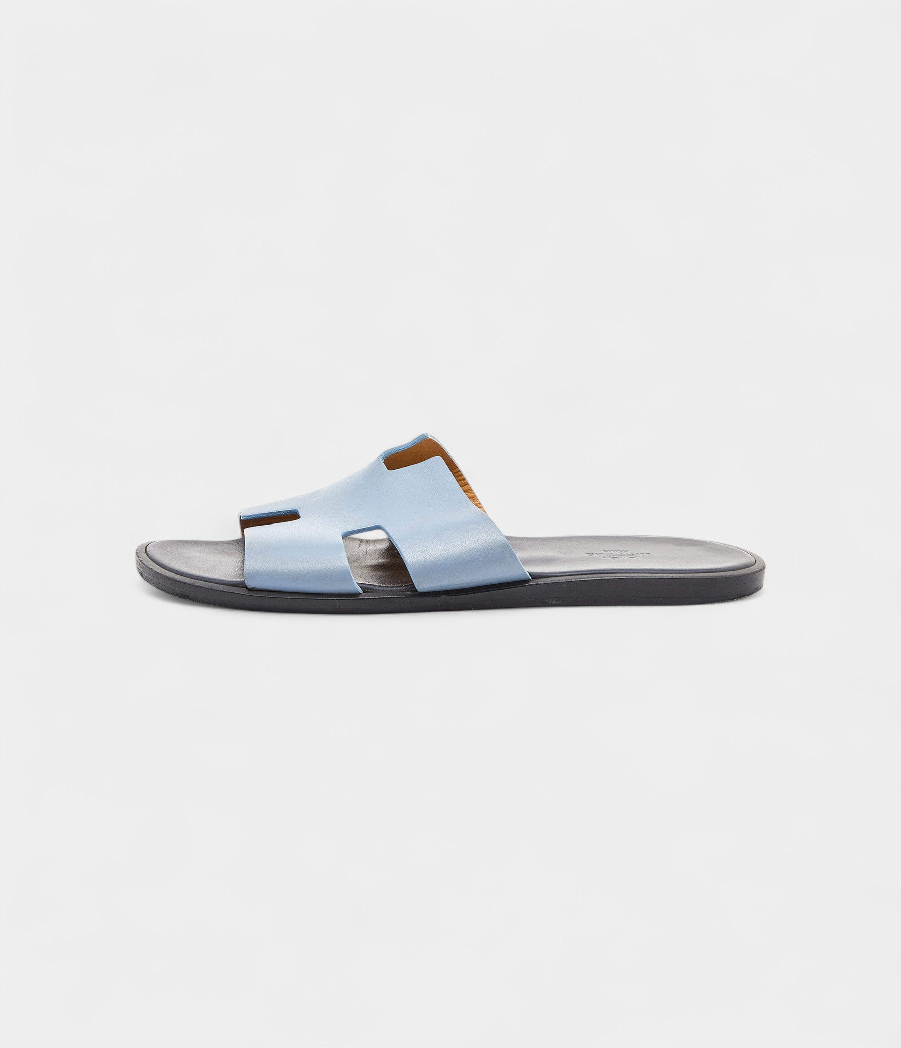 Hermes Blue Leather Izmir Flat Sandals 42 EU