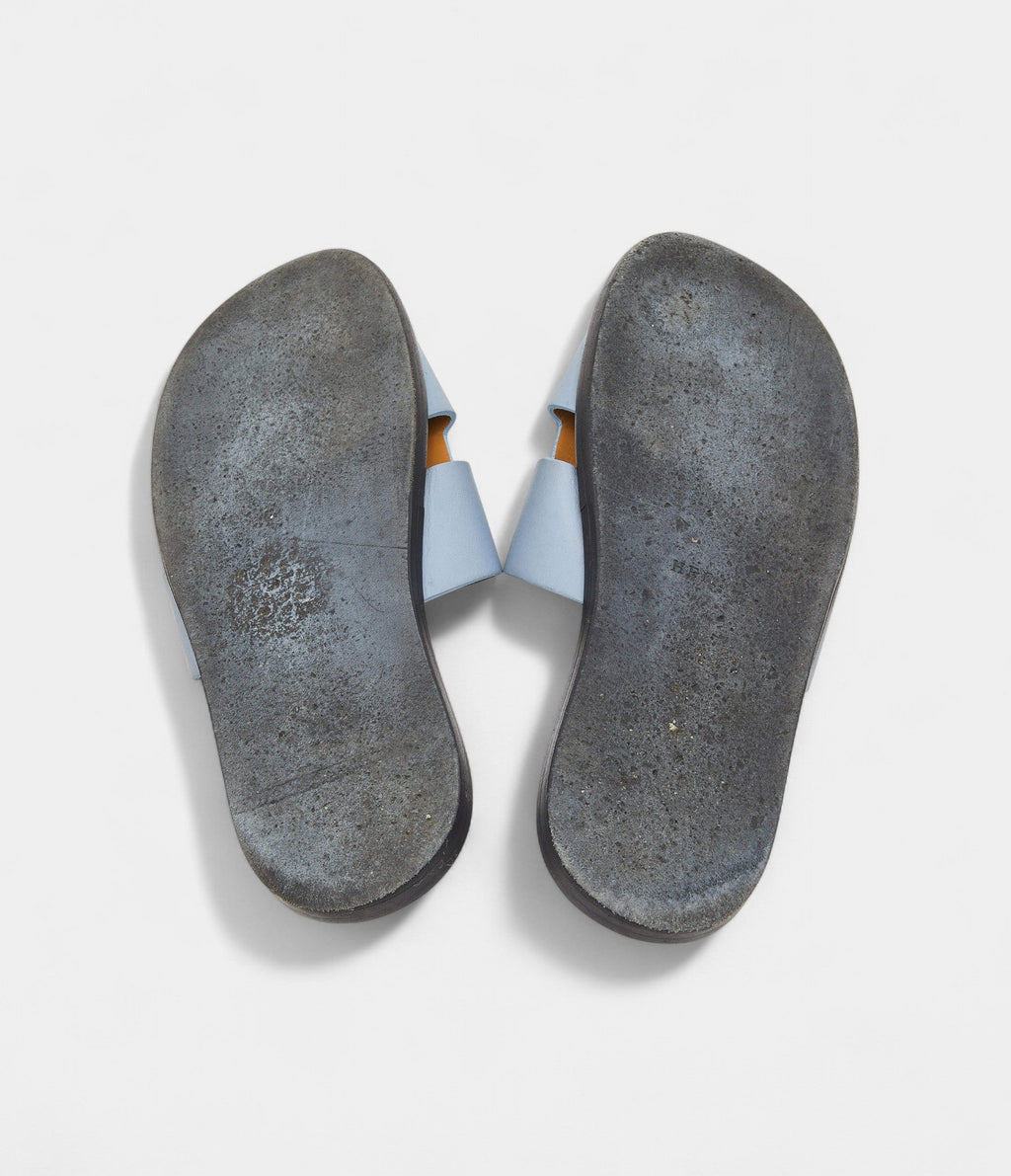 Hermes Blue Leather Izmir Flat Sandals 42 EU