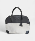 HMBolide 31 Bag in Black Leather and Canvas – Handmade Two-Tone Handbag