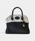 HMBolide 31 Bag in Black & White Leather – Handmade Bicolor Bag with Monogram