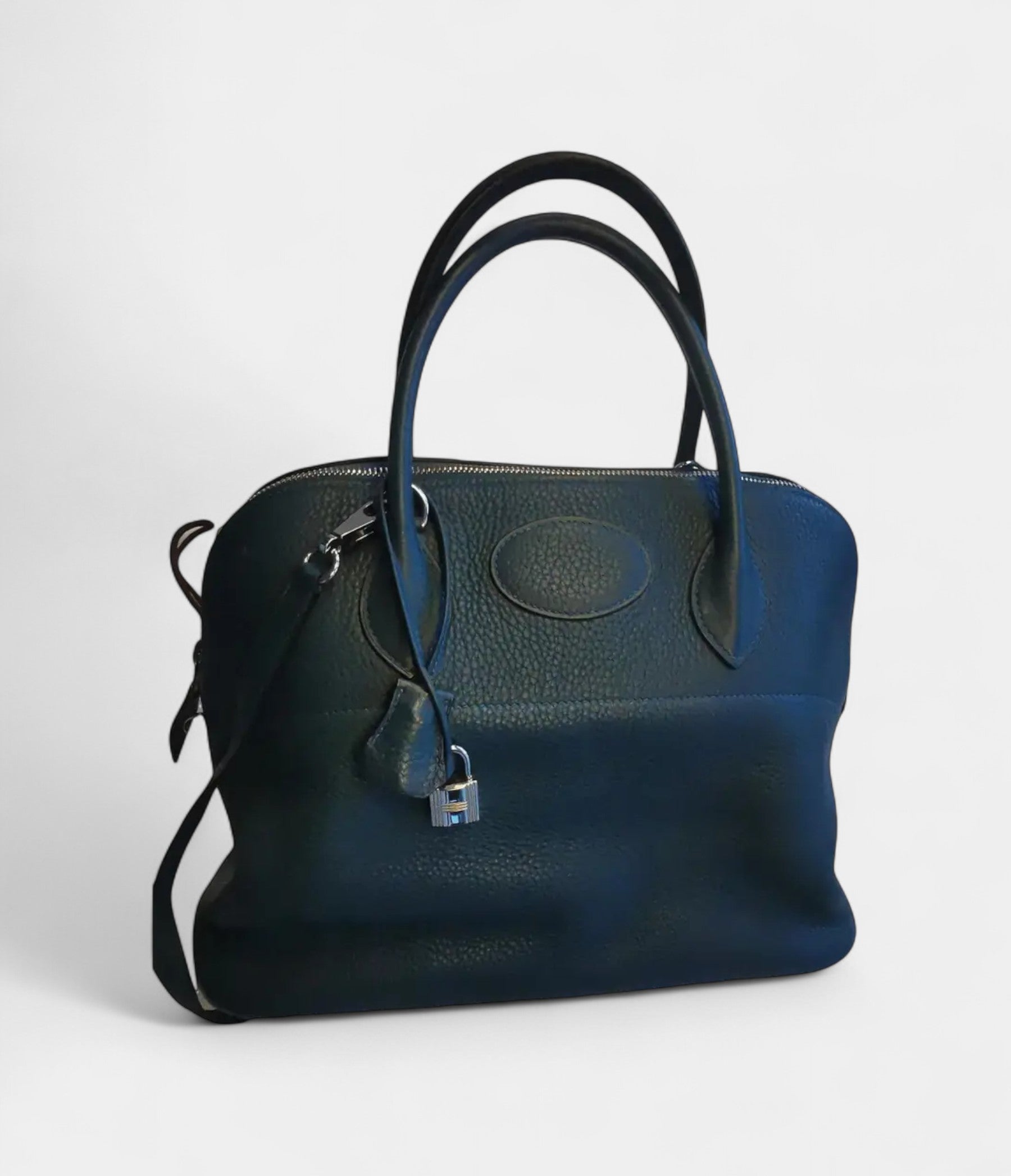 HMBolide 31 Bag in Navy Blue Clemence Leather – Handmade Everyday Handbag