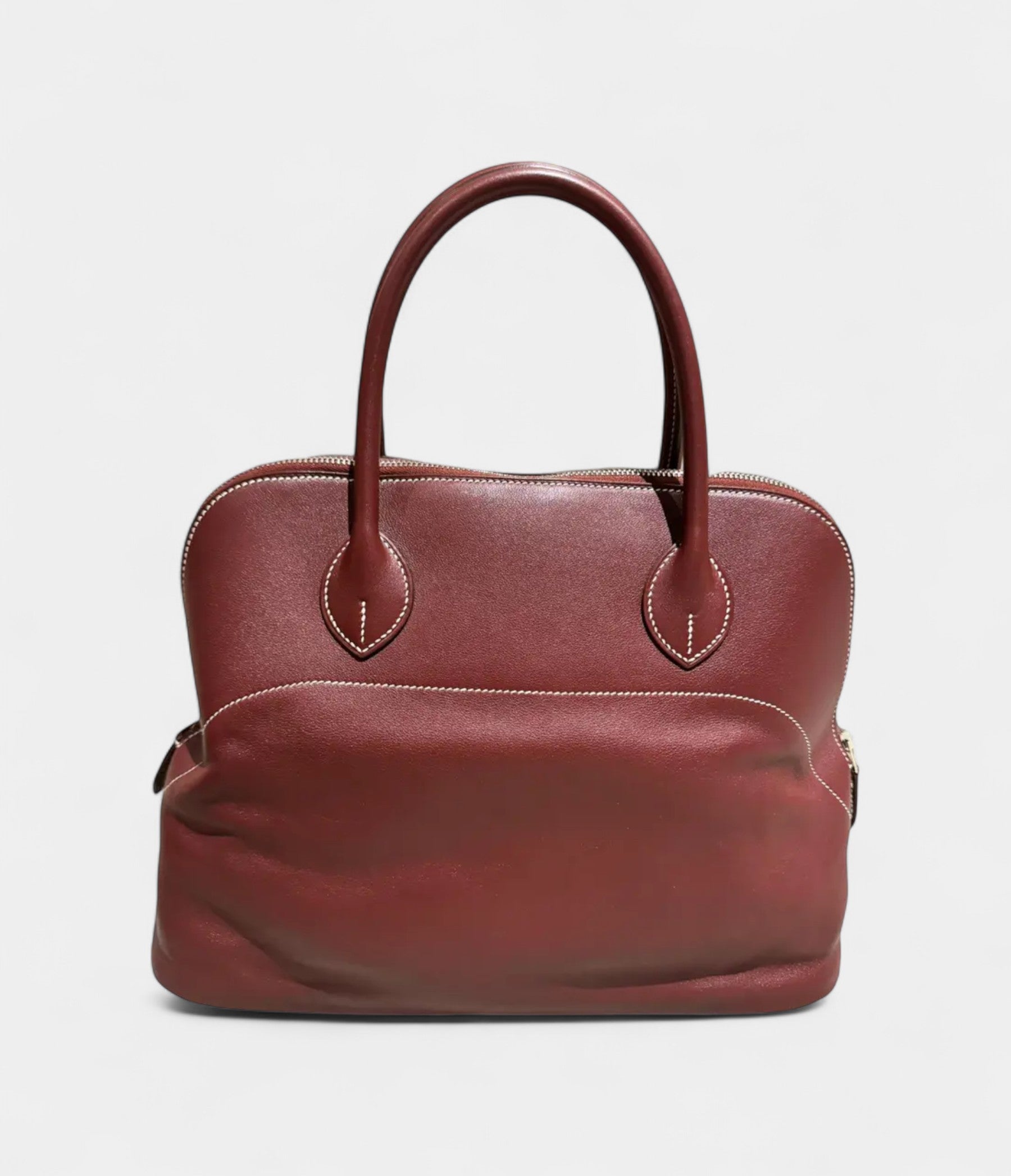 HMBolide 35 Bag in Burgundy Leather – Handmade Sophisticated Handbag
