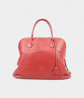 HMBolide 40 Travel Bag in Red Leather – Handmade Luxury Weekender