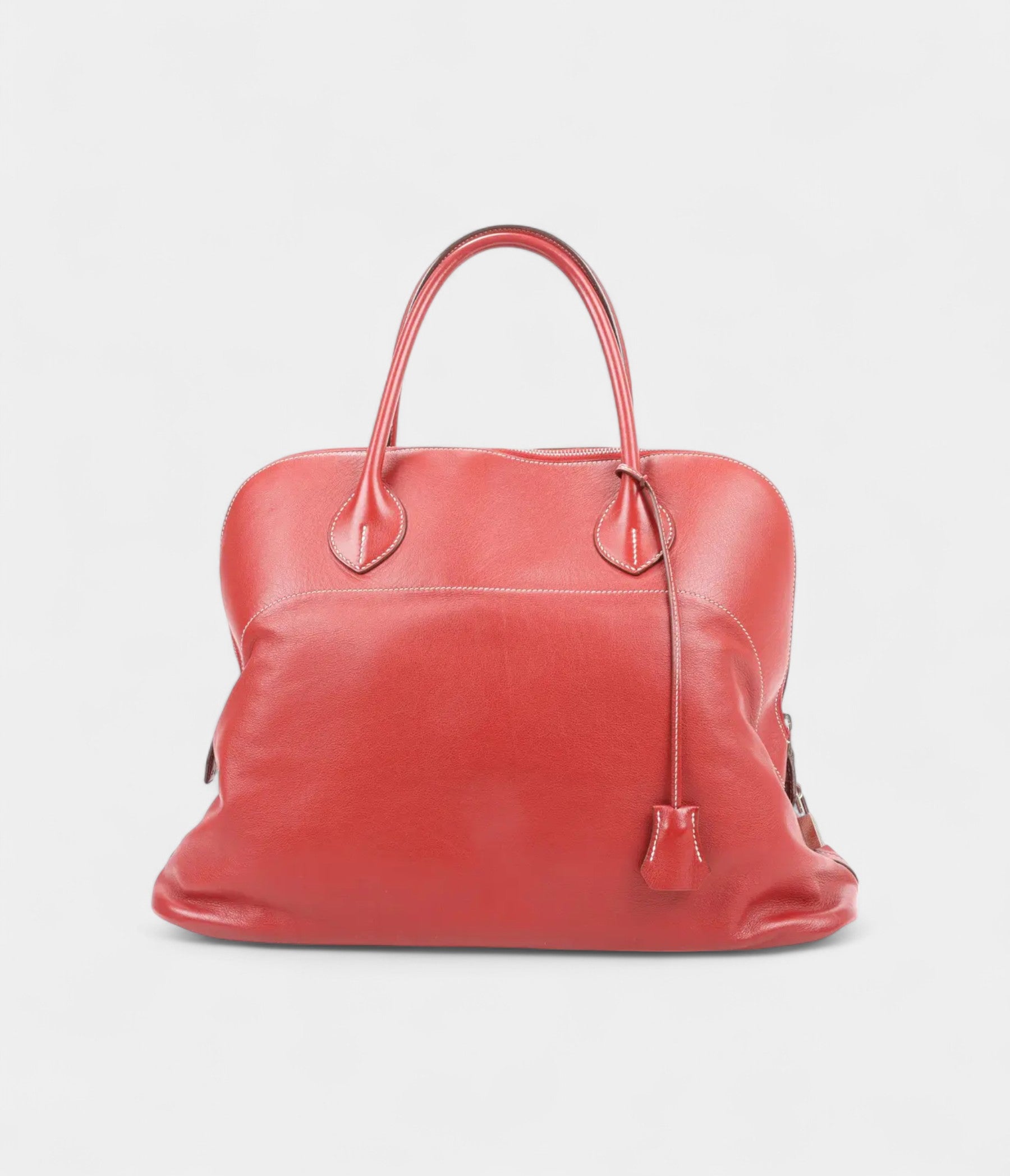 HMBolide 40 Travel Bag in Red Leather – Handmade Luxury Weekender