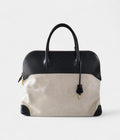 HMBolide 45 Bag in Black Leather and Canvas – Handmade Travel Handbag