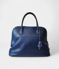 HMBolide 45 Bag in Blue Leather – Handmade Travel Handbag