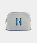HMBolide MM Pouch in Embroidered Canvas – Handmade Toiletry Bag with H Motif
