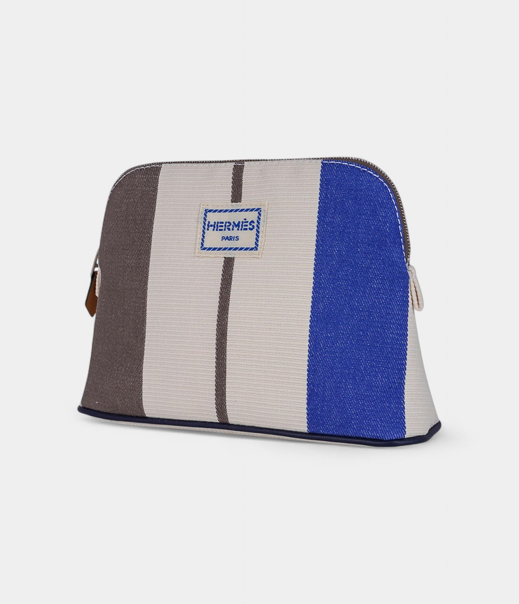 HMBolide Mini Travel Case in Rocabar Stripes Azur and Etoupe