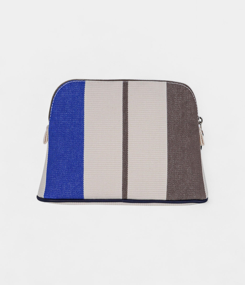 HMBolide Mini Travel Case in Rocabar Stripes Azur and Etoupe