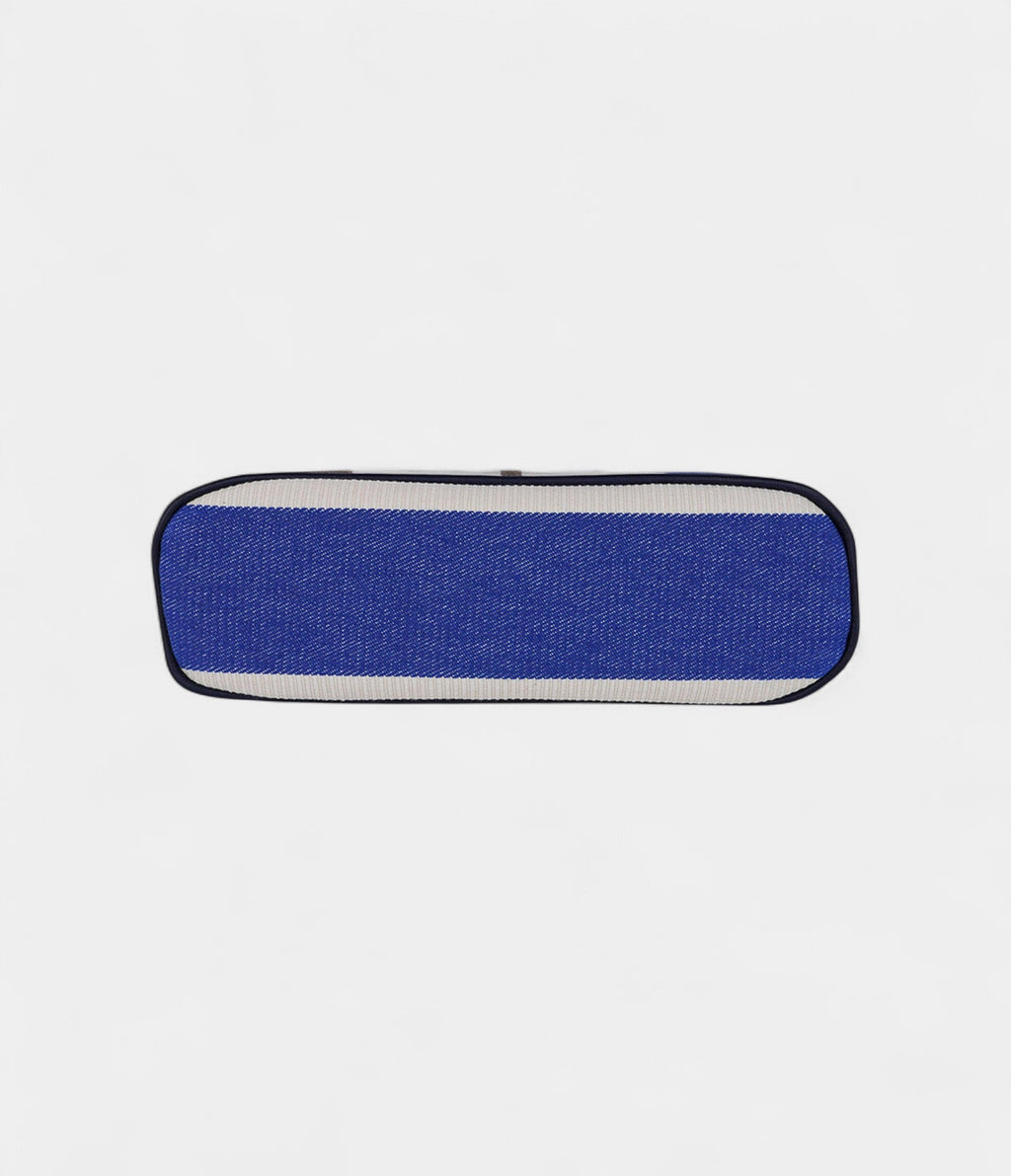 HMBolide Mini Travel Case in Rocabar Stripes Azur and Etoupe