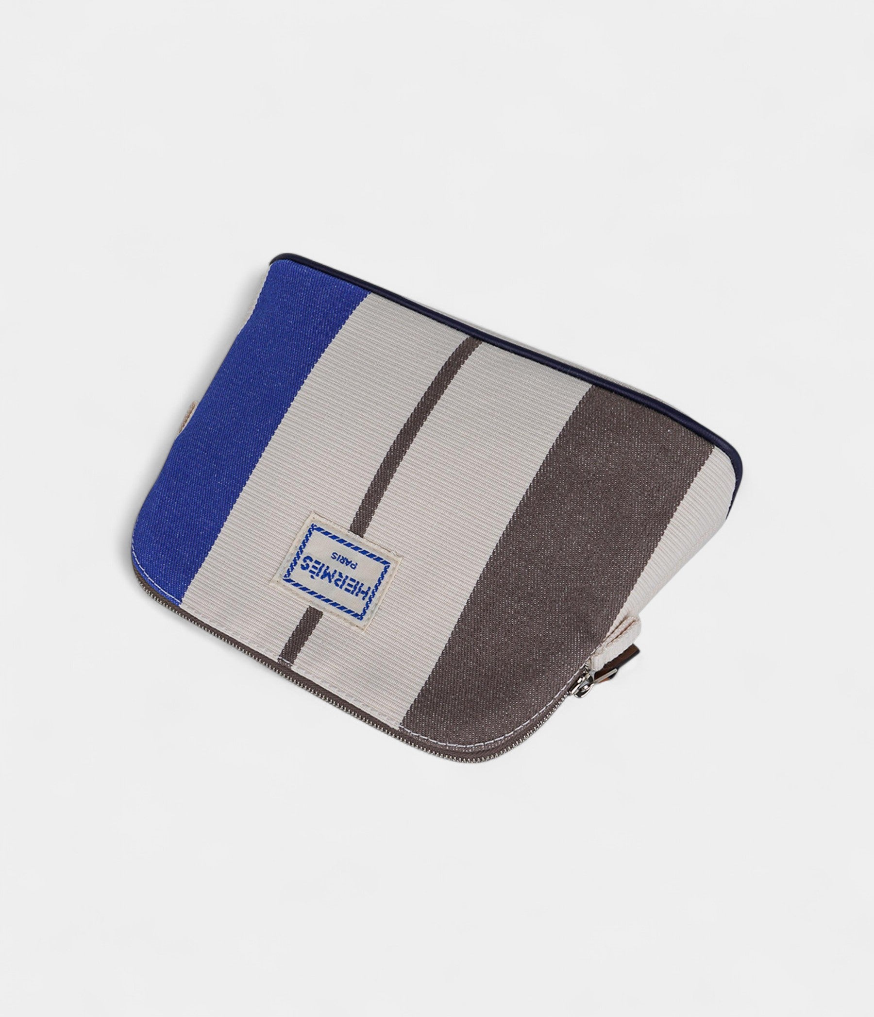 HMBolide Mini Travel Case in Rocabar Stripes Azur and Etoupe