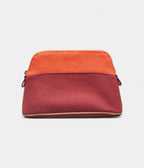 HMBolide Small Travel Case in Orange Cotton Canvas with Red Accents