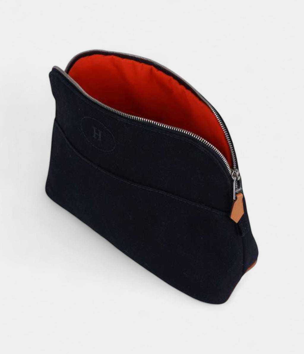 Hermes Bolide Travel Case Black Canvas Medium New Model