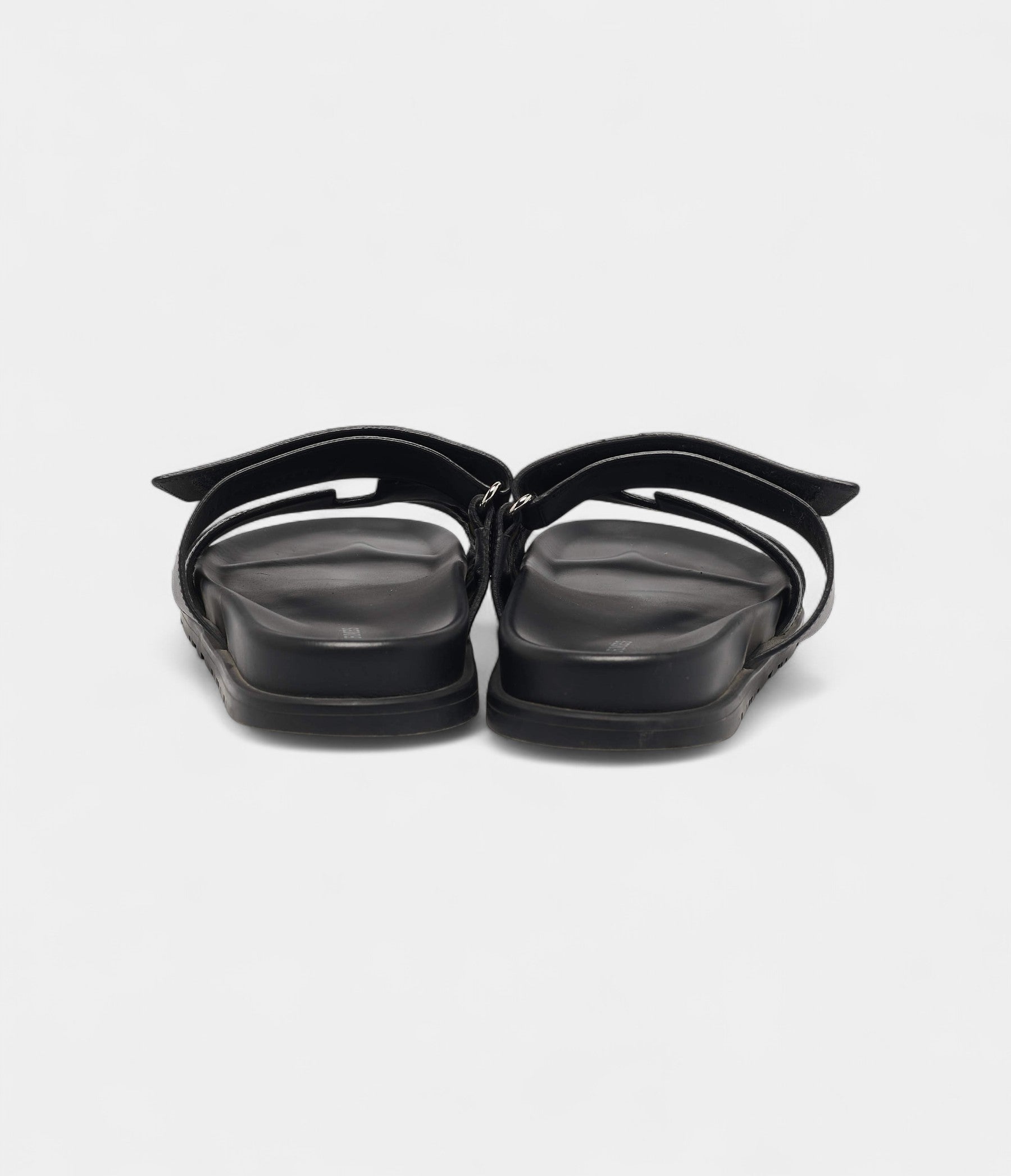 Hermes Brown/Black Canvas and Leather Chypre Sandals 41.5 EU