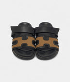 Hermes Brown/Black Canvas and Leather Chypre Sandals 41.5 EU