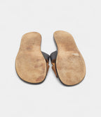 Hermes Brown/Black Leather Izmir Flat Slides 43 EU