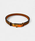 HMBrown Kelly Leather Belt Classic Elegance with Iconic Detail