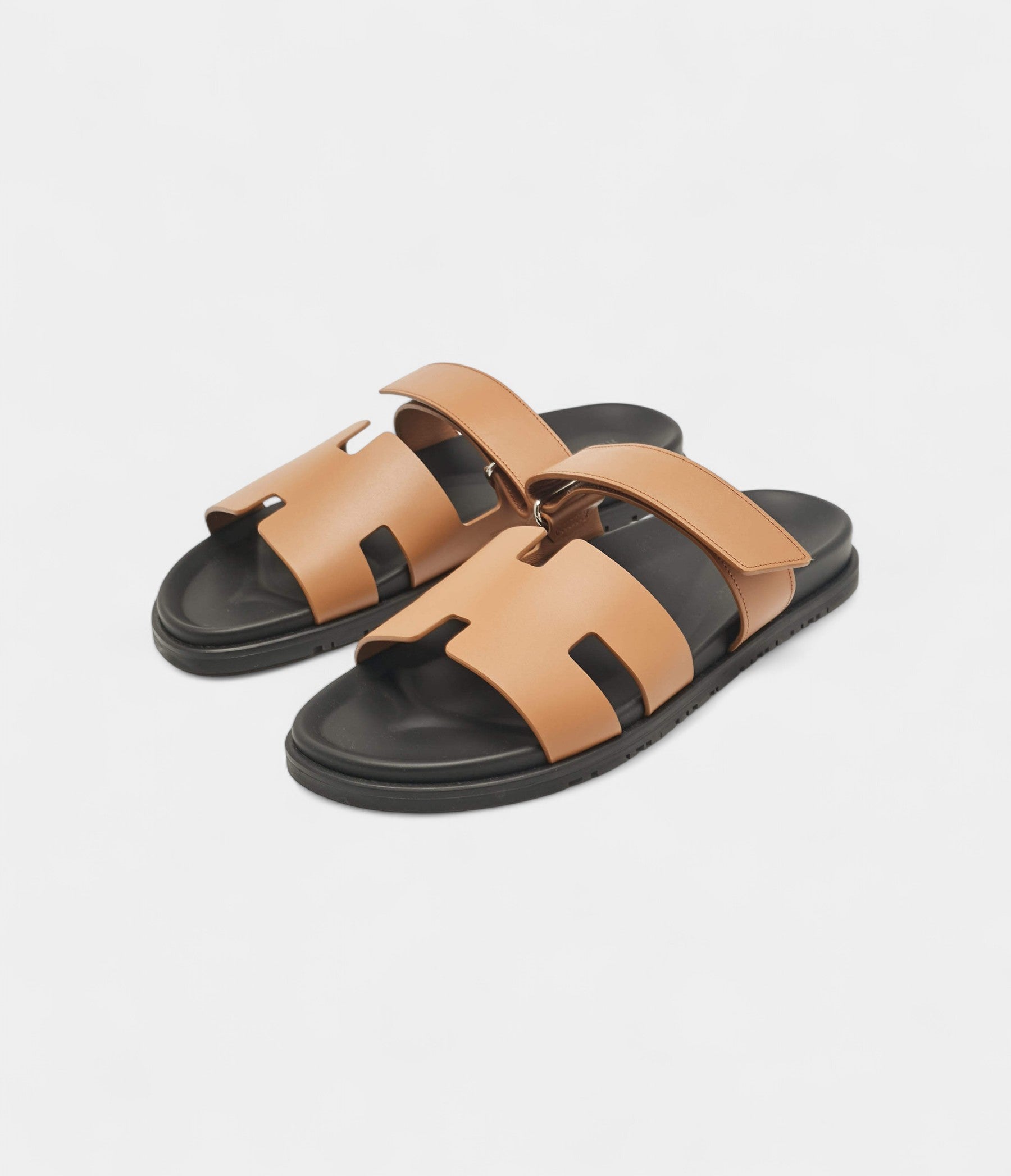 Hermes Brown Leather Chypre Flat Sandals 45 EU