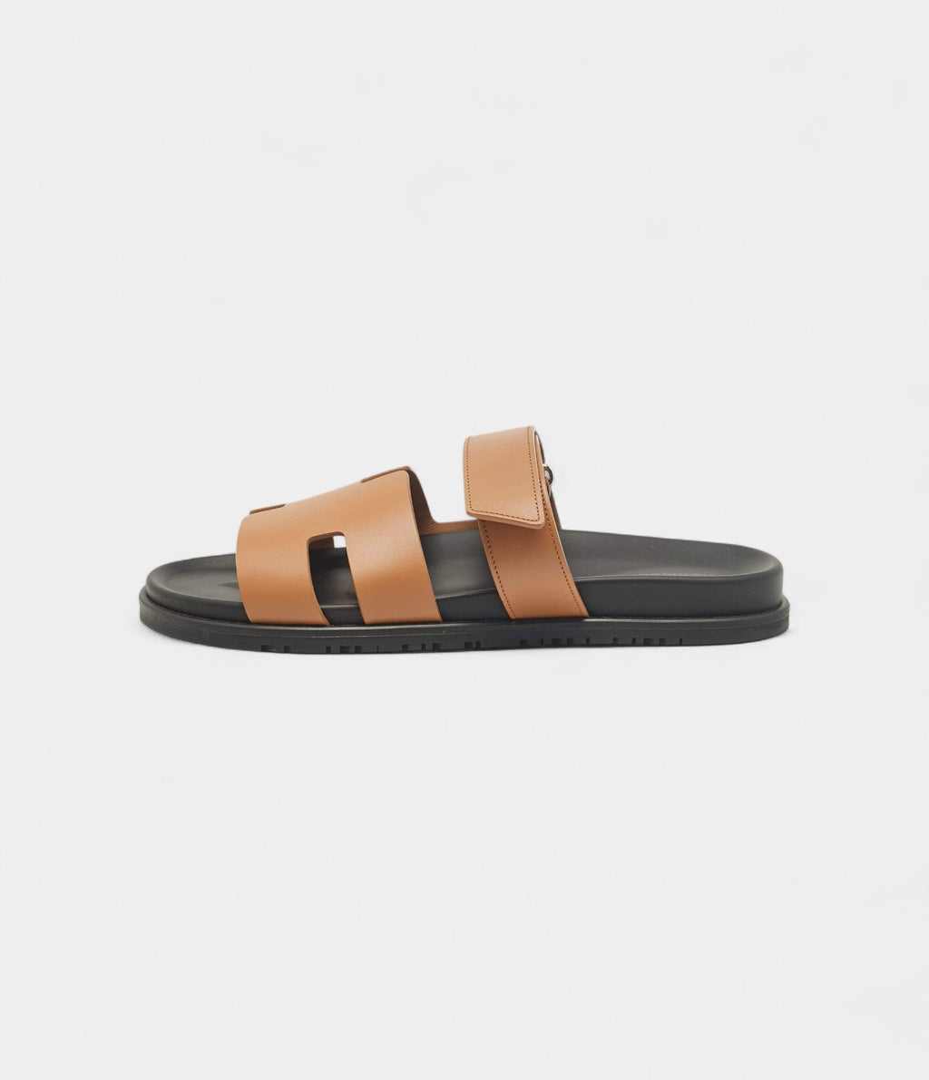Hermes Brown Leather Chypre Flat Sandals 45 EU