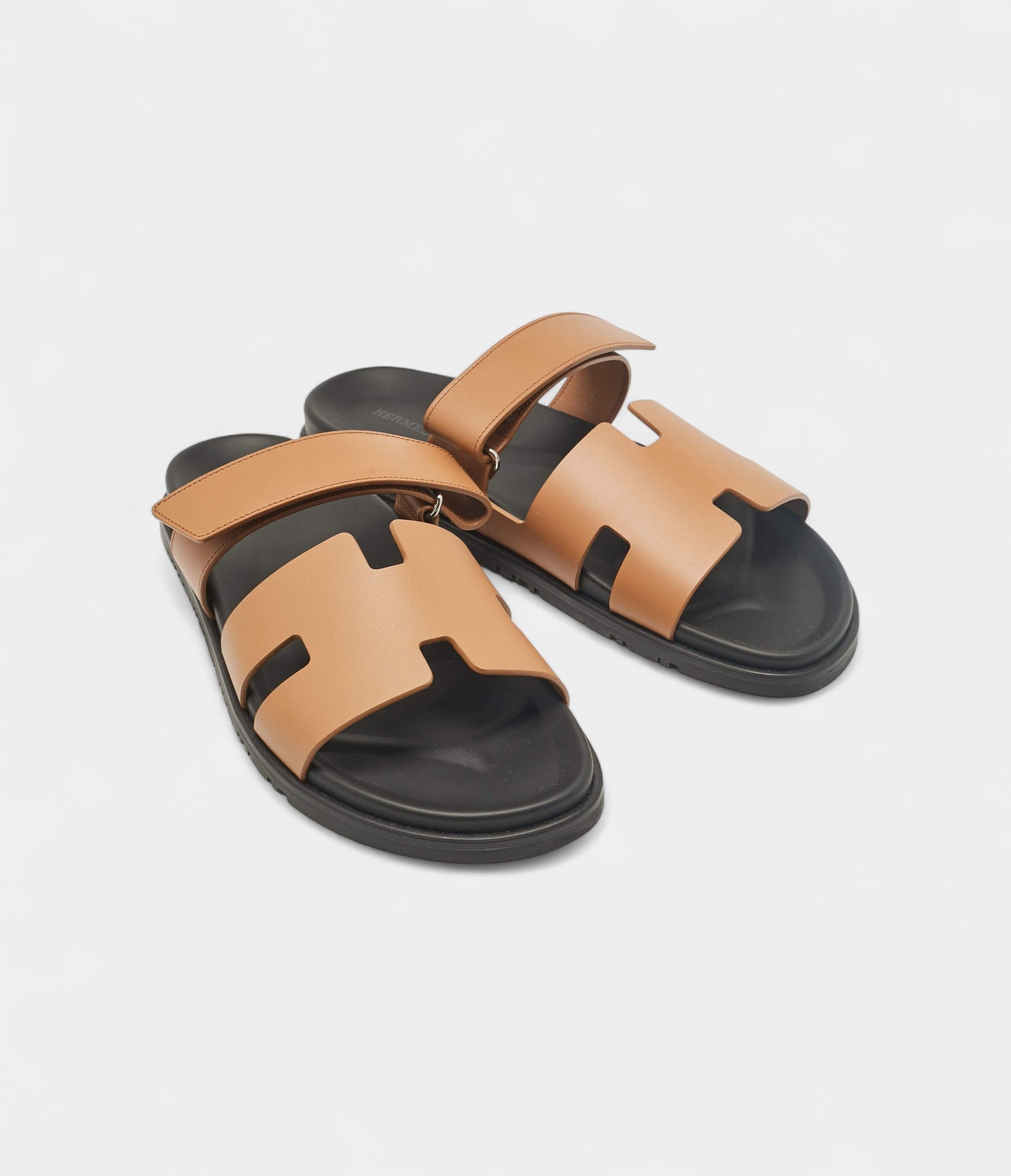 Hermes Brown Leather Chypre Flat Sandals 45 EU