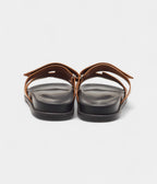 Hermes Brown Leather Chypre Flat Slides 41 EU