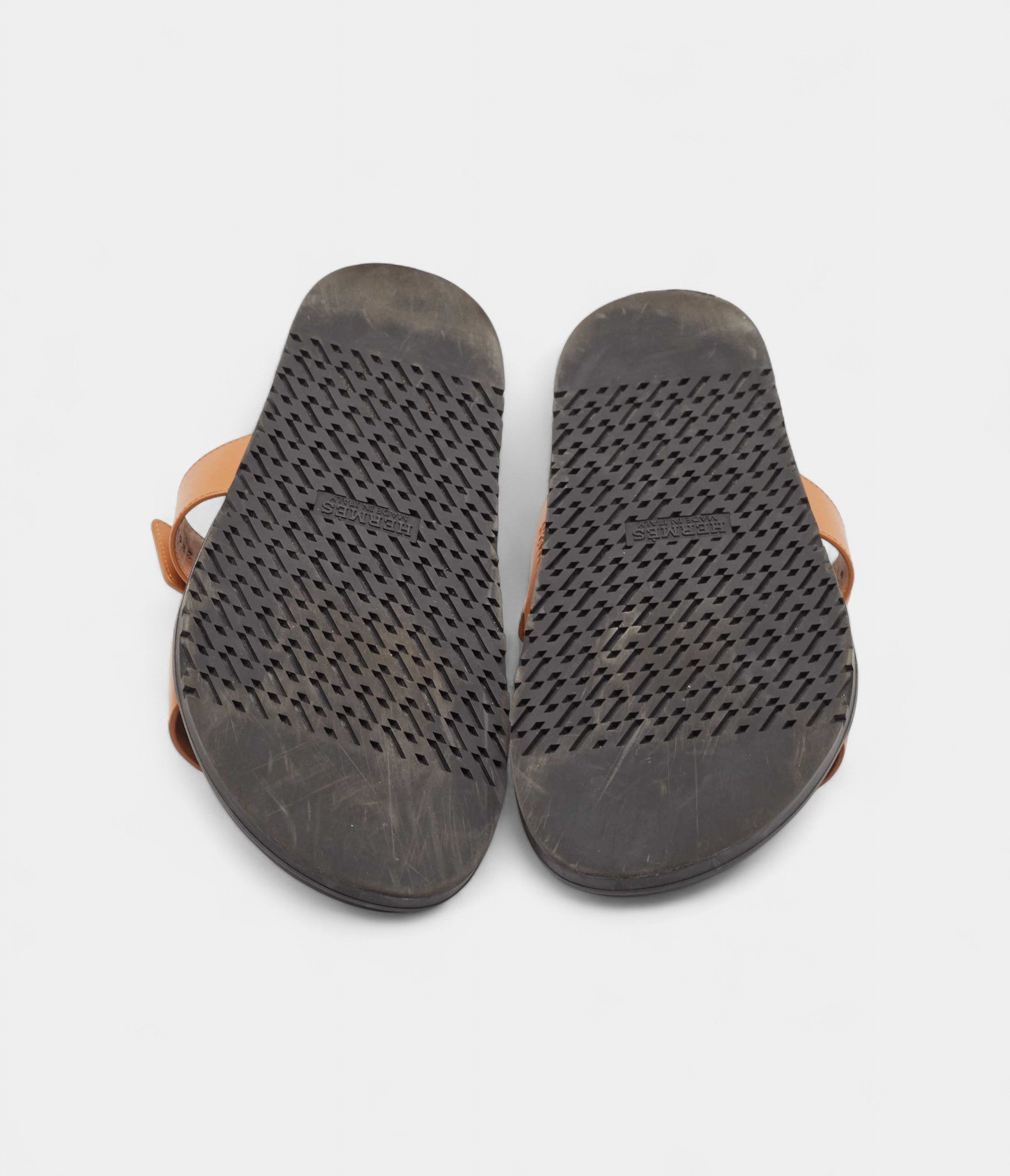 Hermes Brown Leather Chypre Flat Slides 41 EU