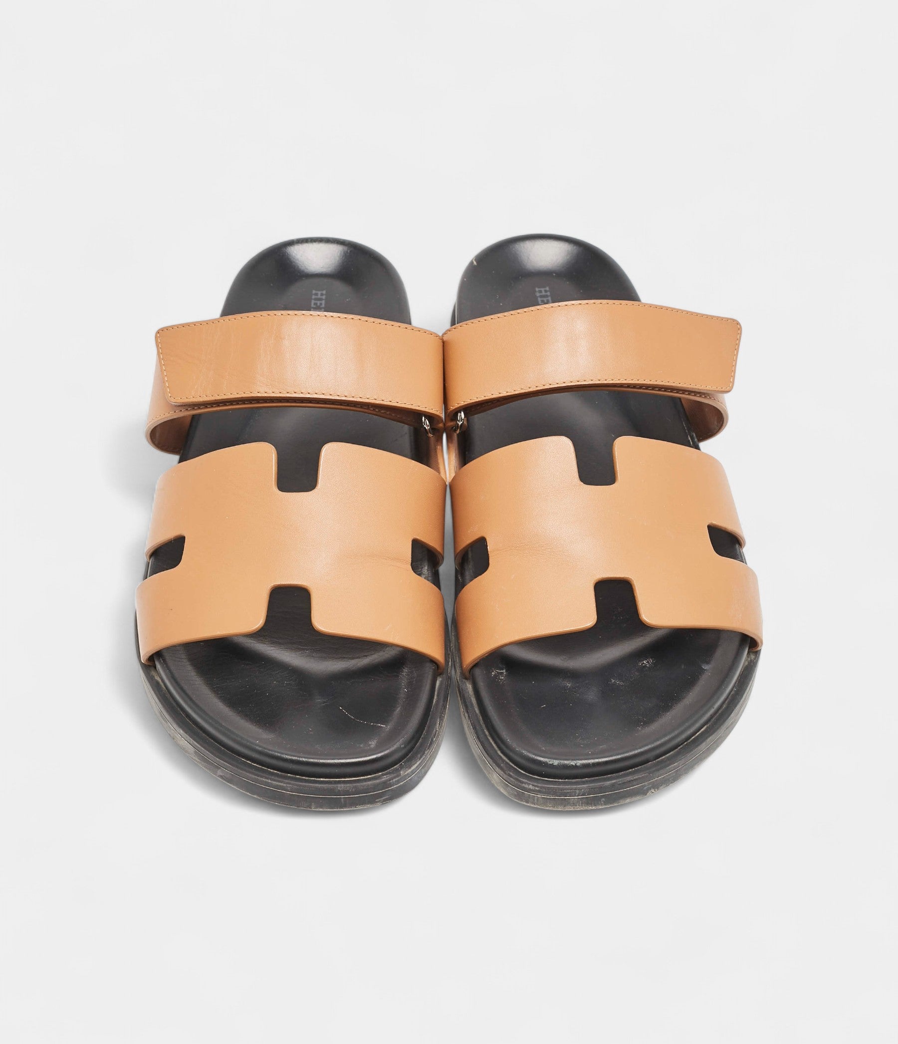 Hermes Brown Leather Chypre Sandals 42 EU