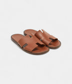 Hermes Brown Leather Izmir Flat Sandals 40.5 EU