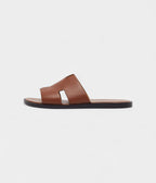 Hermes Brown Leather Izmir Slides 43 EU