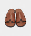 Hermes Brown Leather Izmir Slides 43 EU