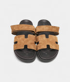 Hermes Brown Suede Chypre Sandals 45.5 EU
