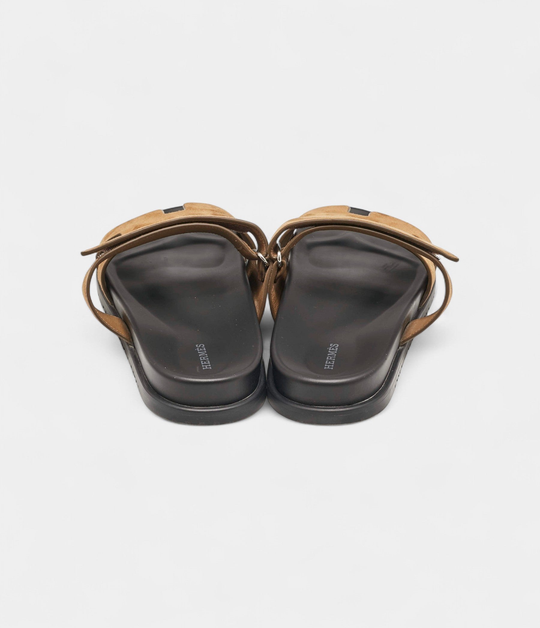 Hermes Brown Suede Chypre Sandals 45.5 EU