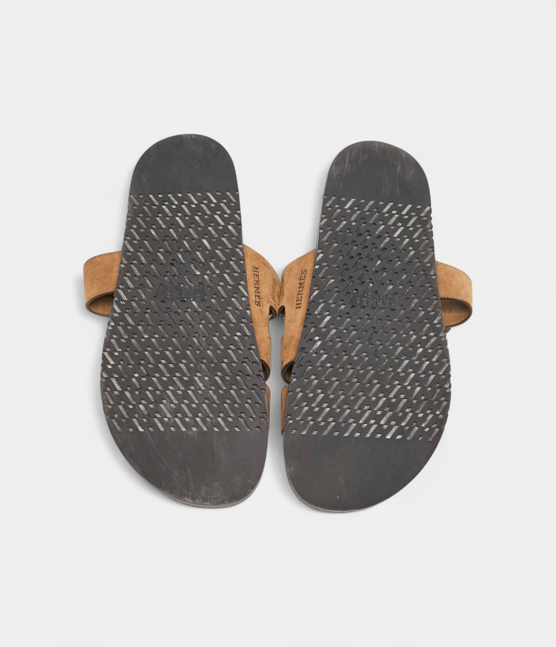 Hermes Brown Suede Chypre Sandals 45.5 EU