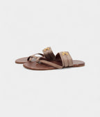 Hermes Brown Suede Ring Toe Flat Sandals 41 EU