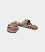 Hermes Brown Suede Ring Toe Flat Sandals 41 EU