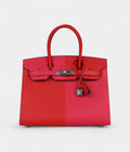 HMCasaque BK Sellier 30 Rouge De Coeur and Rose Extreme Epsom Palladium Hardware