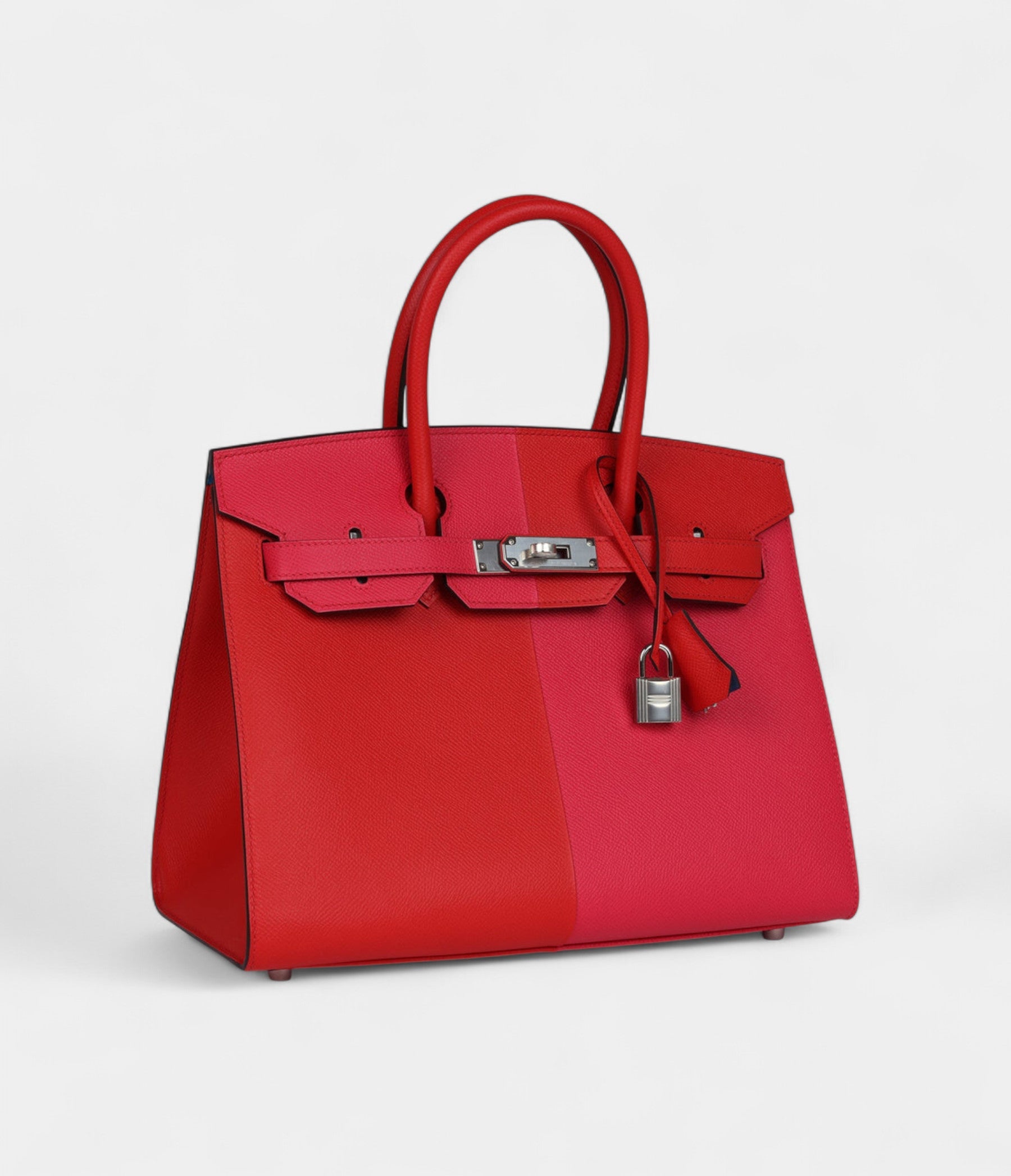 HMCasaque BK Sellier 30 Rouge De Coeur and Rose Extreme Epsom Palladium Hardware