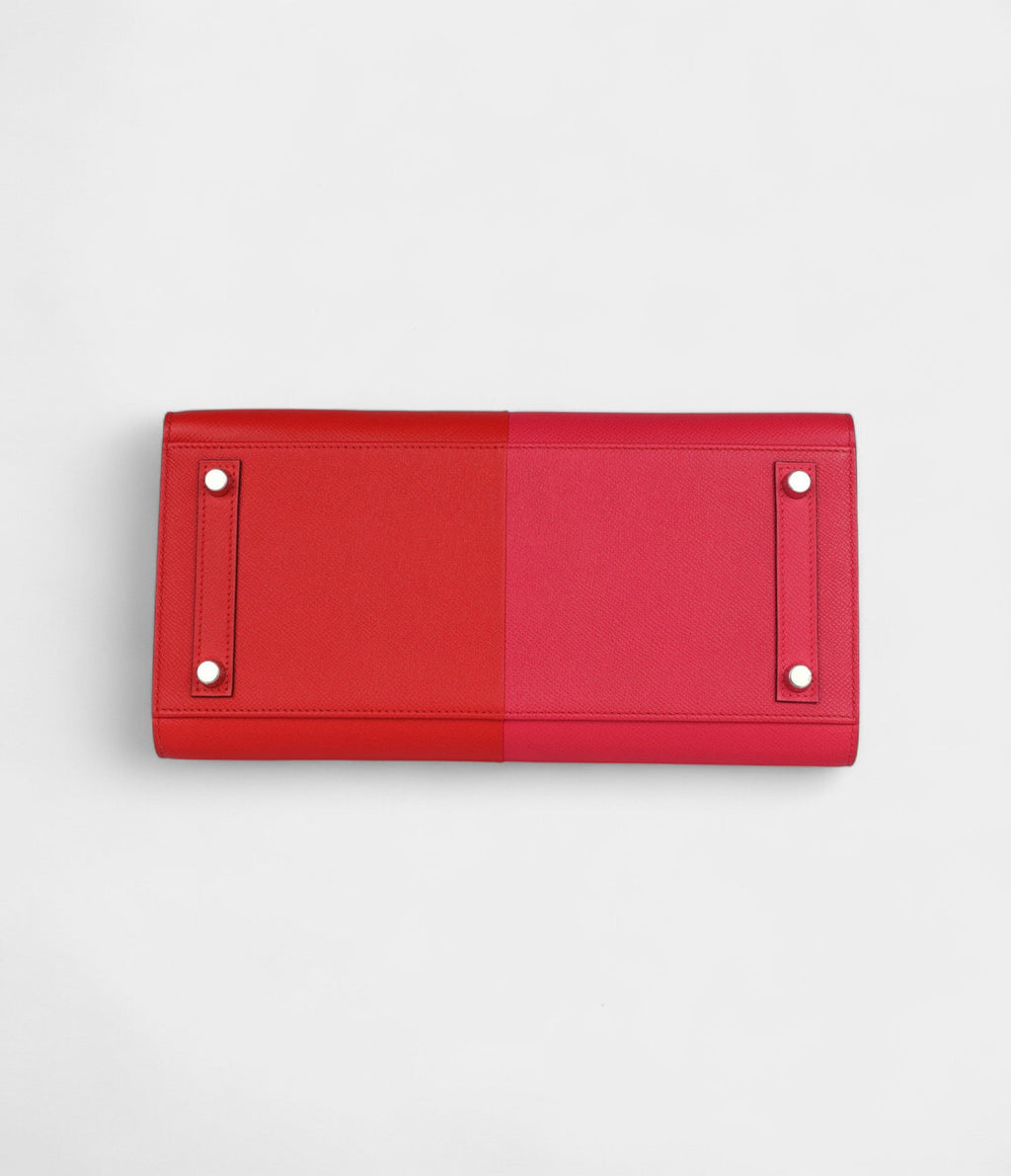 HMCasaque BK Sellier 30 Rouge De Coeur and Rose Extreme Epsom Palladium Hardware